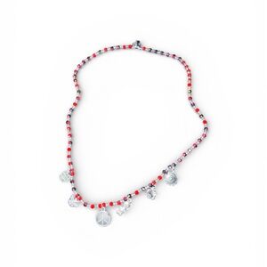 Charming Beaded Necklace with Silver Accents